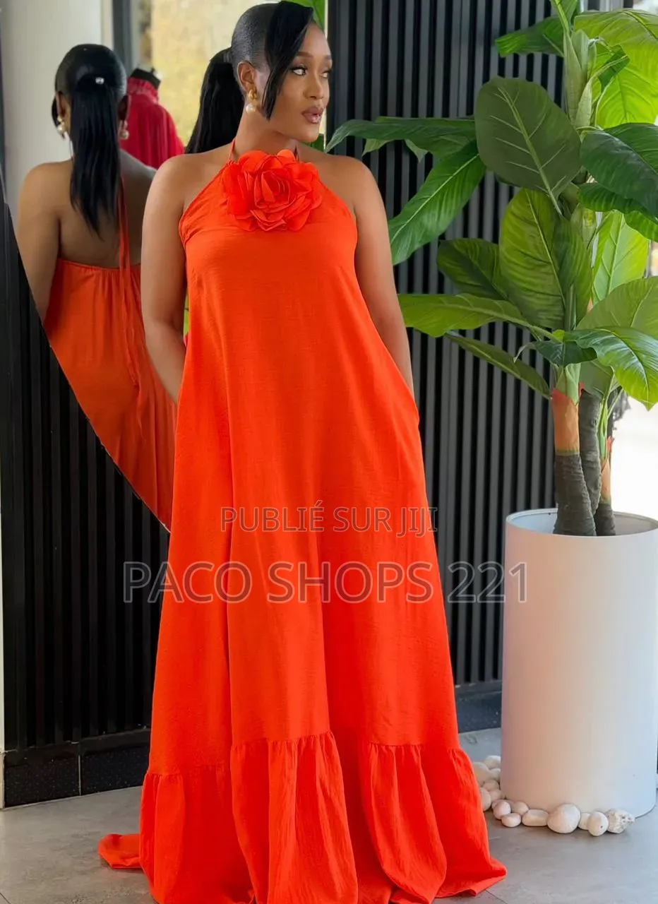 Robes d'Été Longues Et Fluides Avec Broche Fleur Amovible