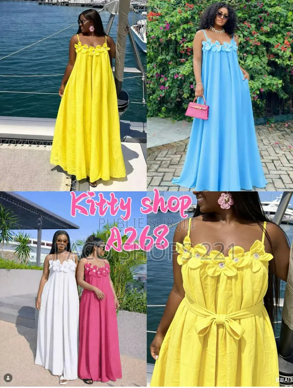 Robes d'Été Longues Et Fluides Avec Broche Fleur Amovible