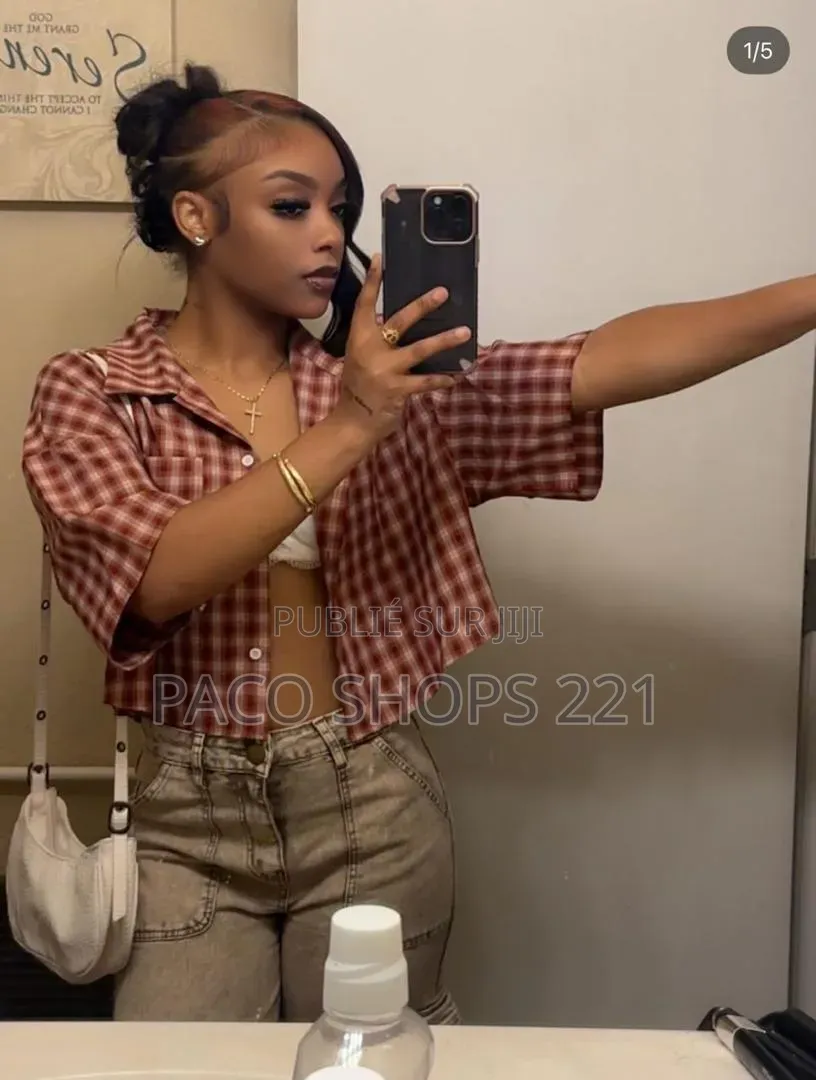 Chemise Crop Top À Carreaux – Style Y2K