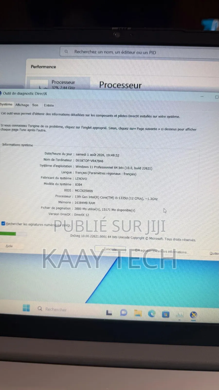 Ordinateur portable Lenovo IdeaPad 1 16GB Intel Core i5 SSD 512GB