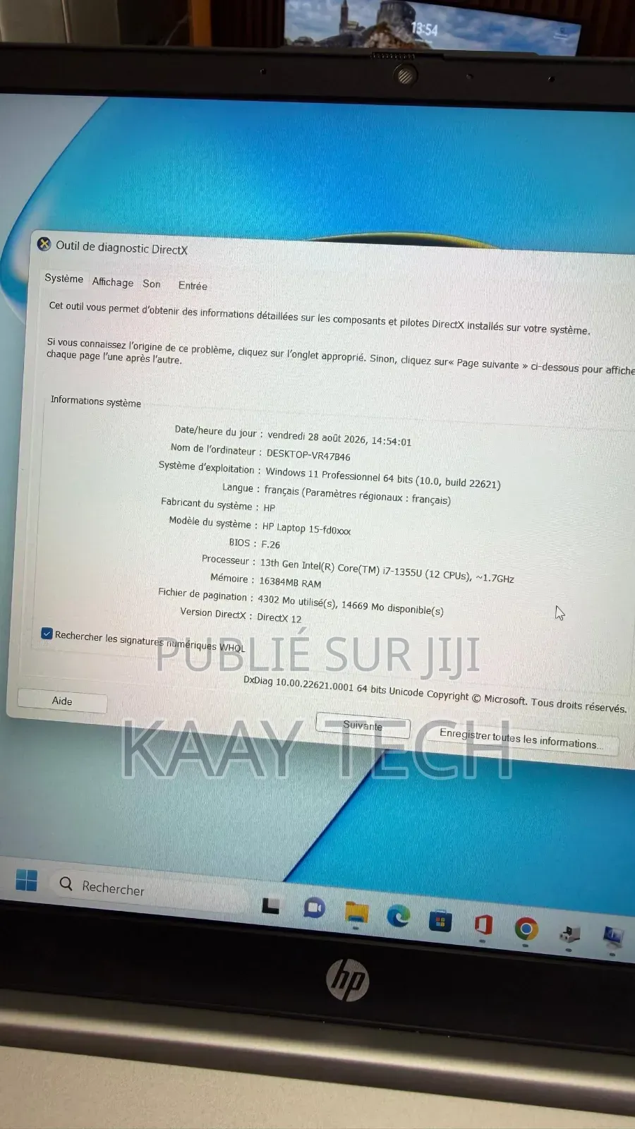 Nouveau HP Pavilion 15-cs3063cl 16GB Intel Core i7 SSD 512GB