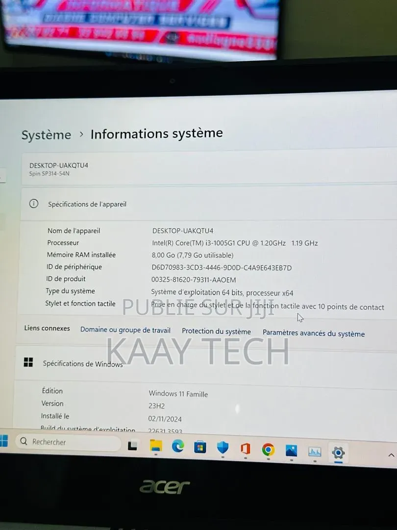 Ordinateur portable Acer Spin 5 8GB Intel Core i5 SSD 256GB