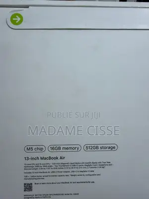 Nouveau Apple MacBook Air 2026 M5 16GB Apple M5 SSD 512GB