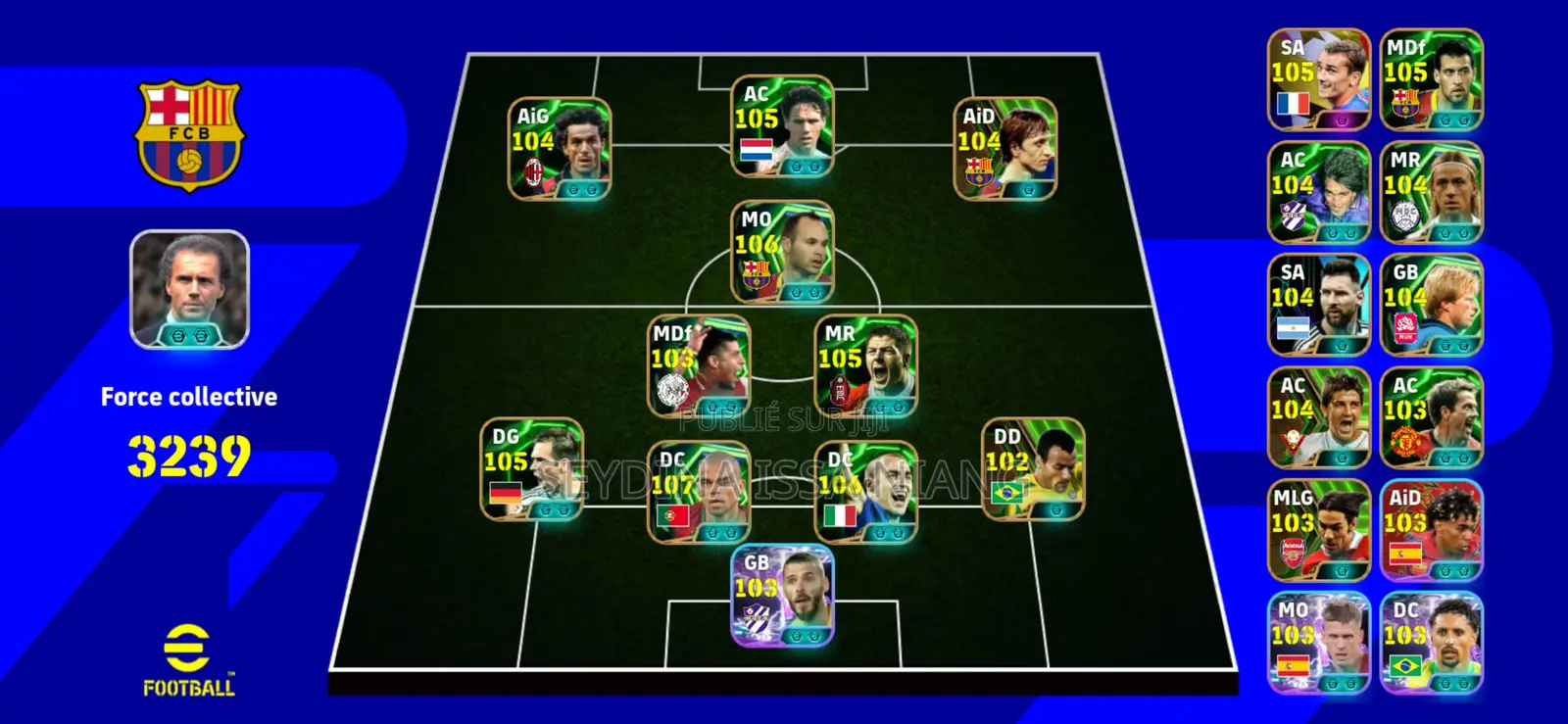 VENTE COMPTE eFOOTBALL — Force Collective : 3239