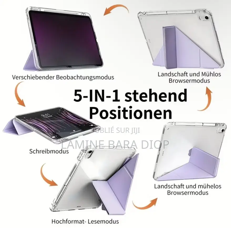 Coque iPad 11e Gen (A16) , 10e Gen , iPad Pro 11 Pouces Noir Et Rose