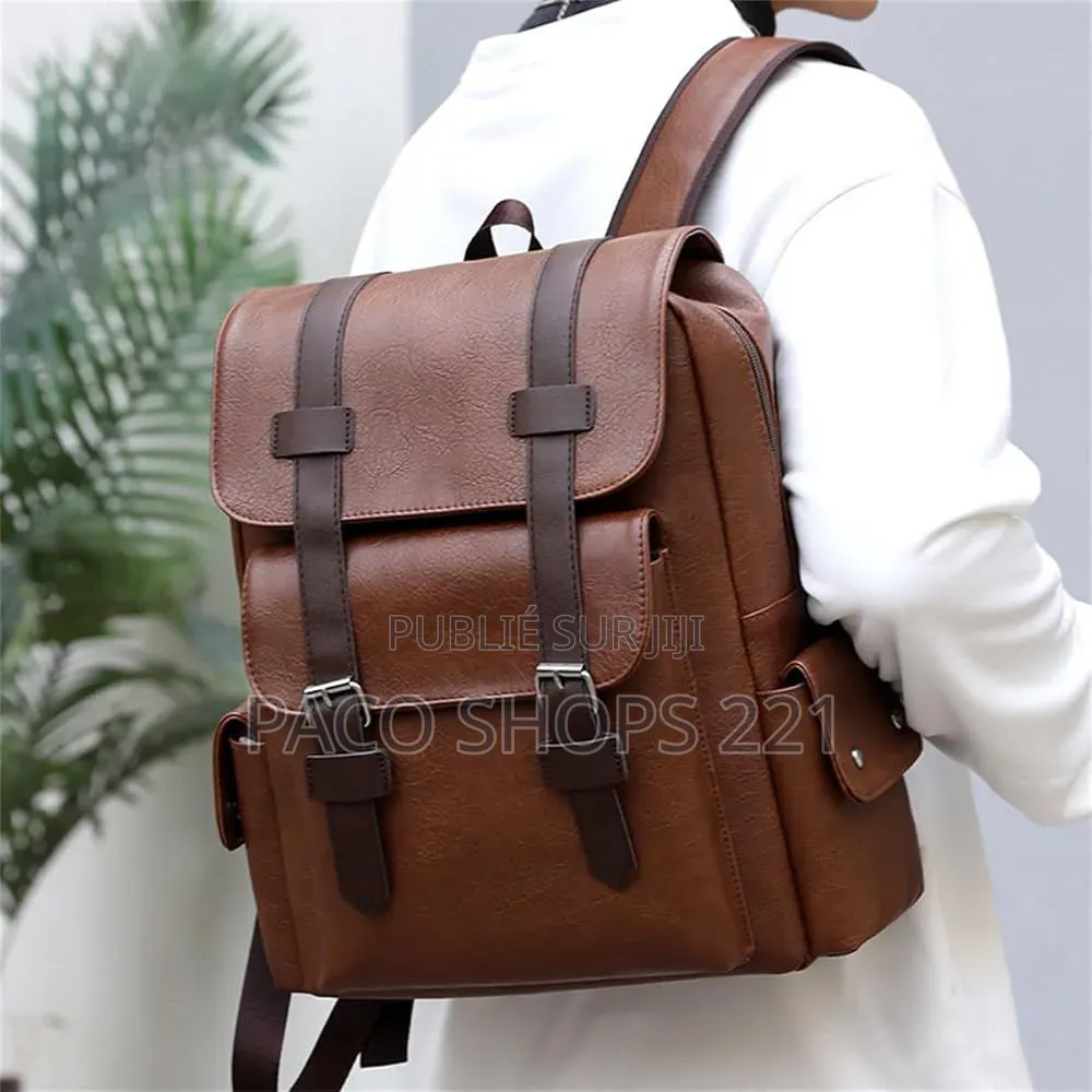 Sac À Dos en Cuir Idéal Pour Les Études, Le Travail Ou Les Voyages.