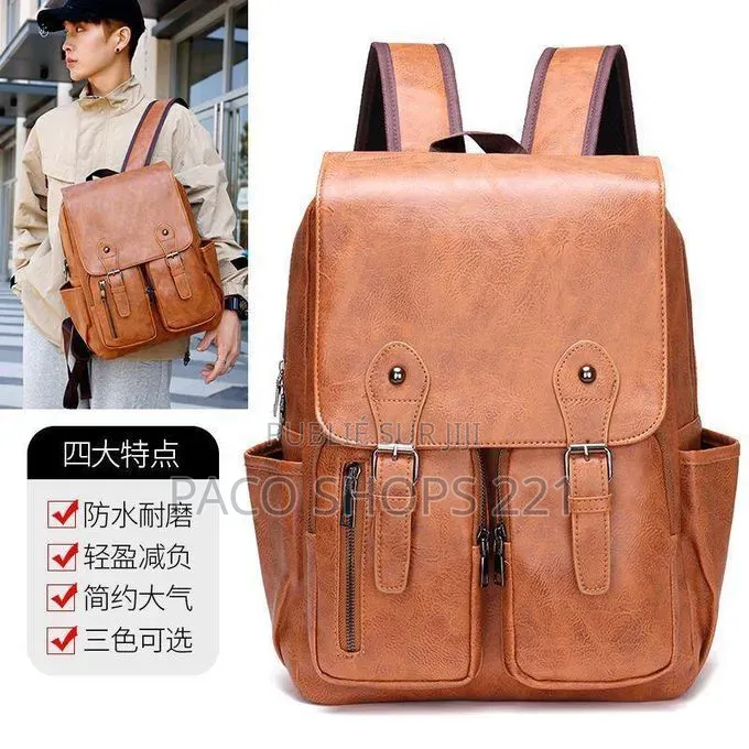 Sac À Dos en Cuir Idéal Pour Les Études, Le Travail Ou Les Voyages.