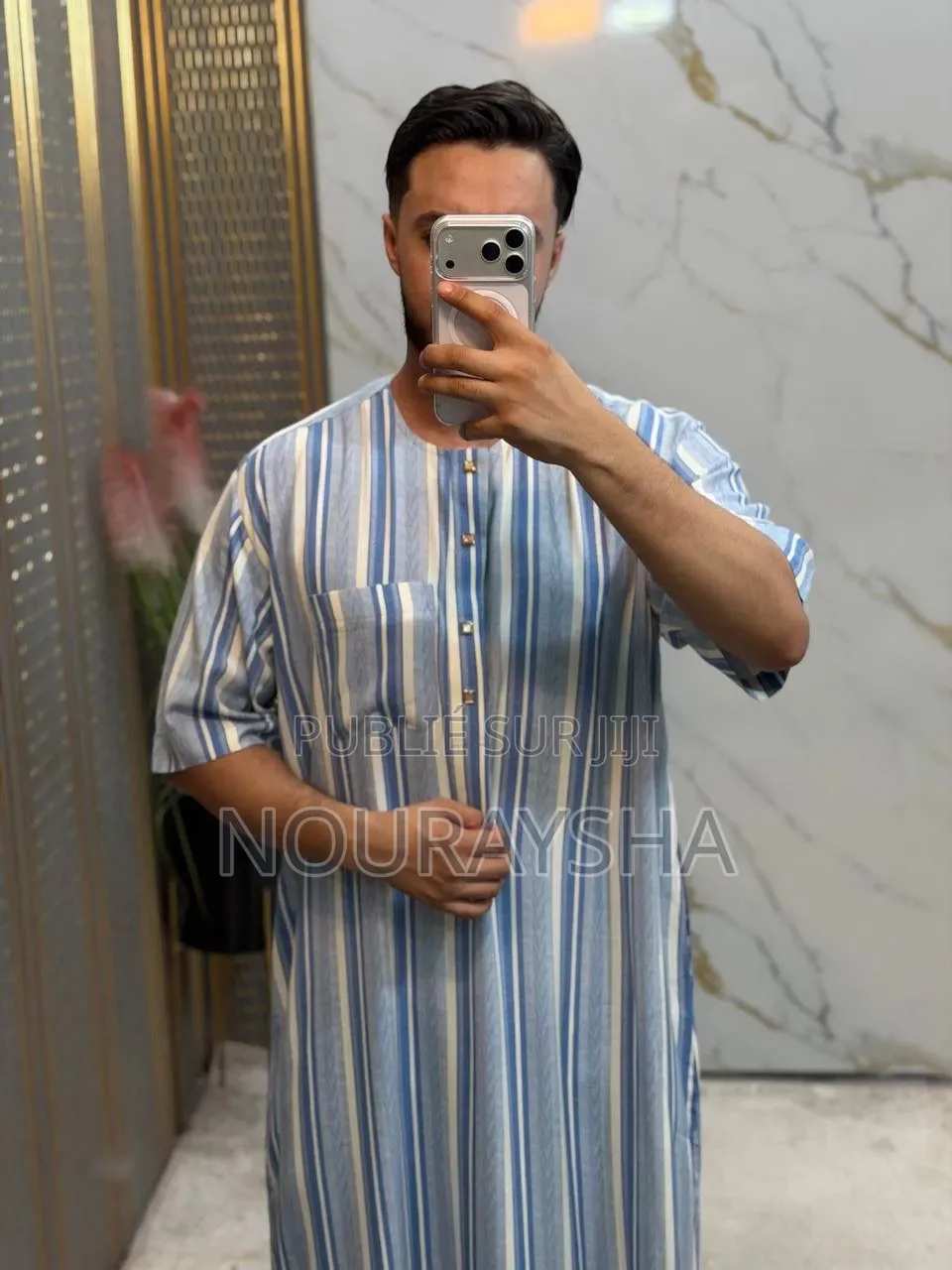 Khamiss Marocain en Lain Pour Homme