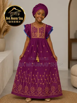 Robe Coton Inde Avec Foulard Pour Enfants