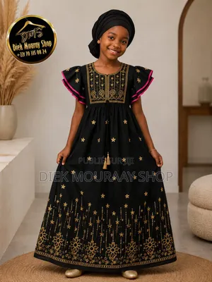 Robe Coton Inde Avec Foulard Pour Enfants