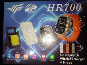 Montre Connectée+ 4 Bracelet+ Power Bank+ Lampe Torche