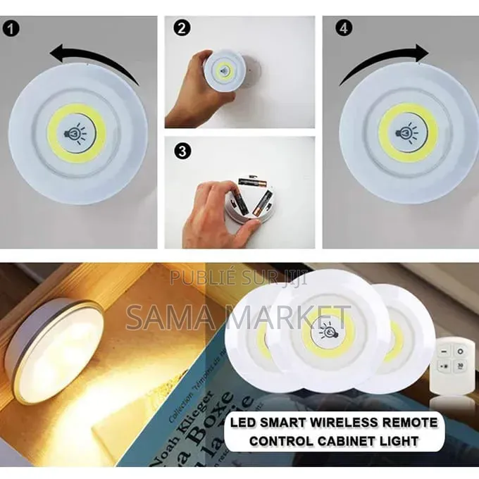 Ensemble De 3 Lampes Led Avec Télécommande Adhésive Sans Fil