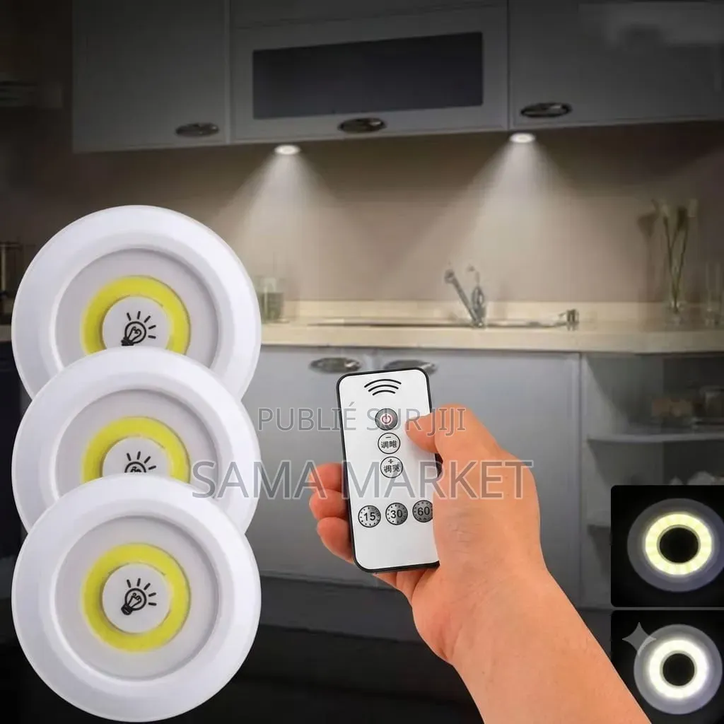 Ensemble De 3 Lampes Led Avec Télécommande Adhésive Sans Fil