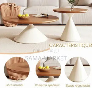 Table Basse Ronde en Bois Massif