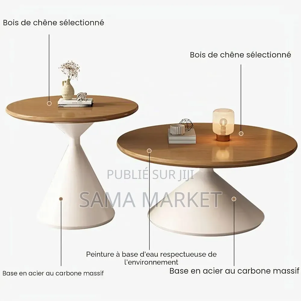 Table Basse Ronde en Bois Massif