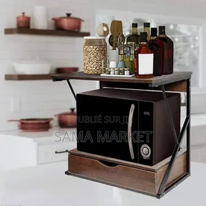 Étagère Pour Micro Onde en Bois Et Tiroir