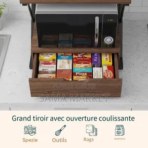 Étagère Pour Micro Onde en Bois Et Tiroir