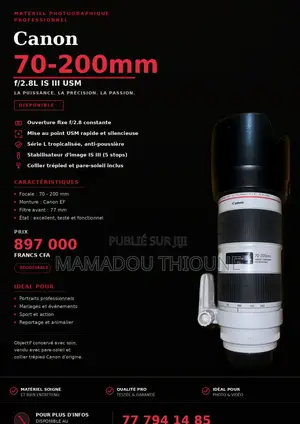 Objectif Canon 70-200mm IS III USM