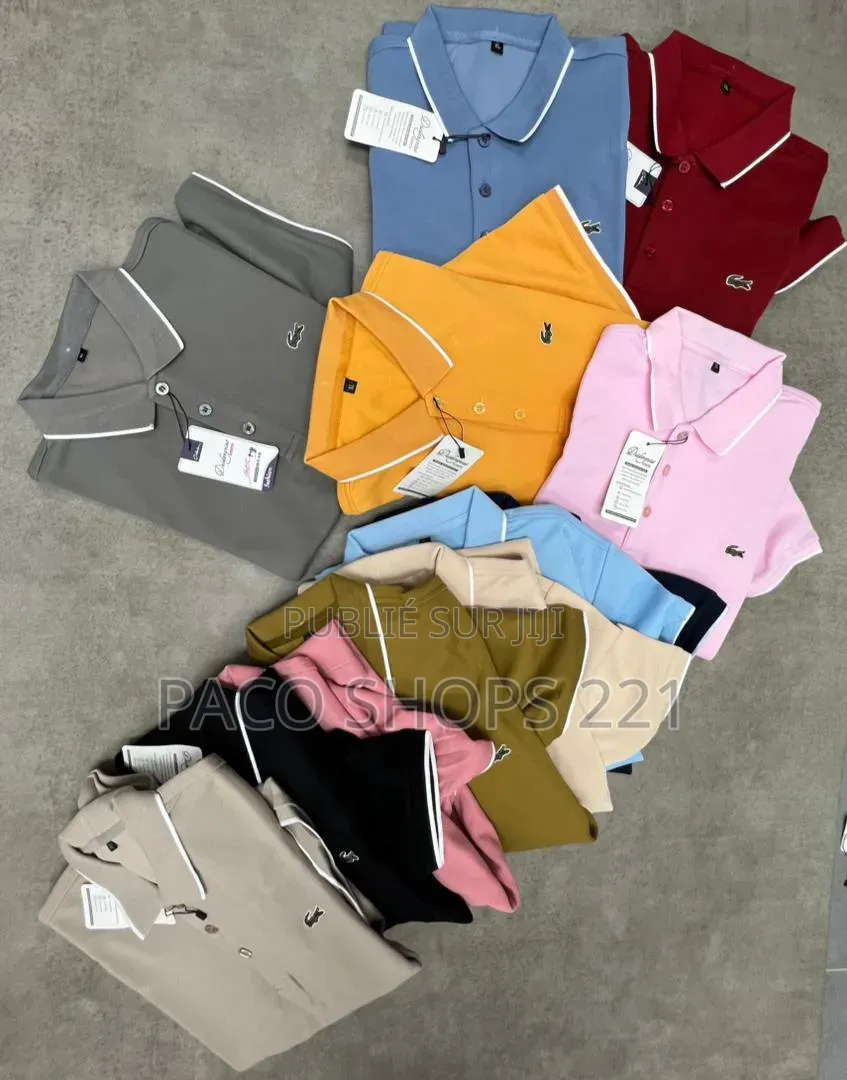 Polos Lacoste Col Officier – Haute Qualité ✨