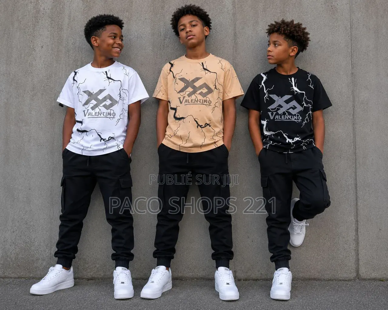 Ensemble T-Shirt & Pantalon Cargo Pour Garçon (8 À 16 Ans) – Neuf