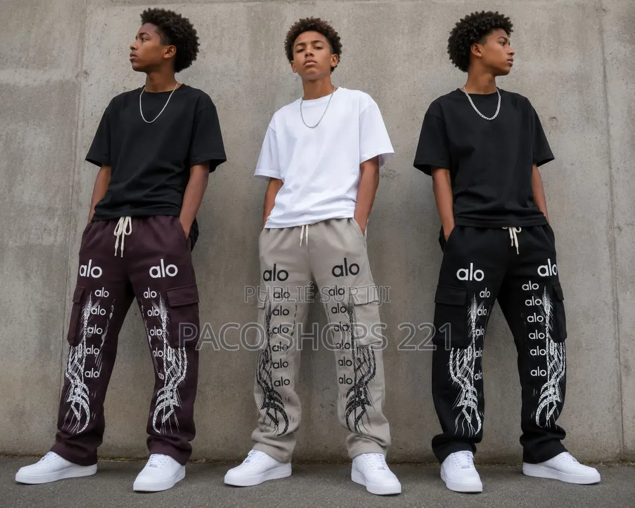 Ensemble T-Shirt & Pantalon Cargo Pour Garçon (8 À 16 Ans) – Neuf
