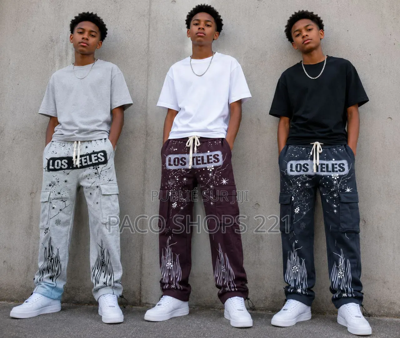 Ensemble T-Shirt & Pantalon Cargo Pour Garçon (8 À 16 Ans) – Neuf