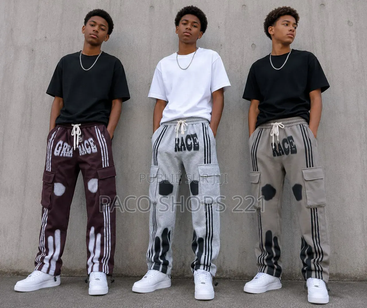 Ensemble T-Shirt & Pantalon Cargo Pour Garçon (8 À 16 Ans) – Neuf