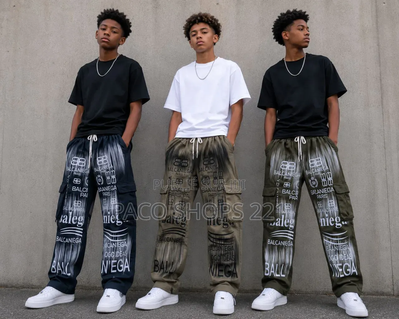 Ensemble T-Shirt & Pantalon Cargo Pour Garçon (8 À 16 Ans) – Neuf