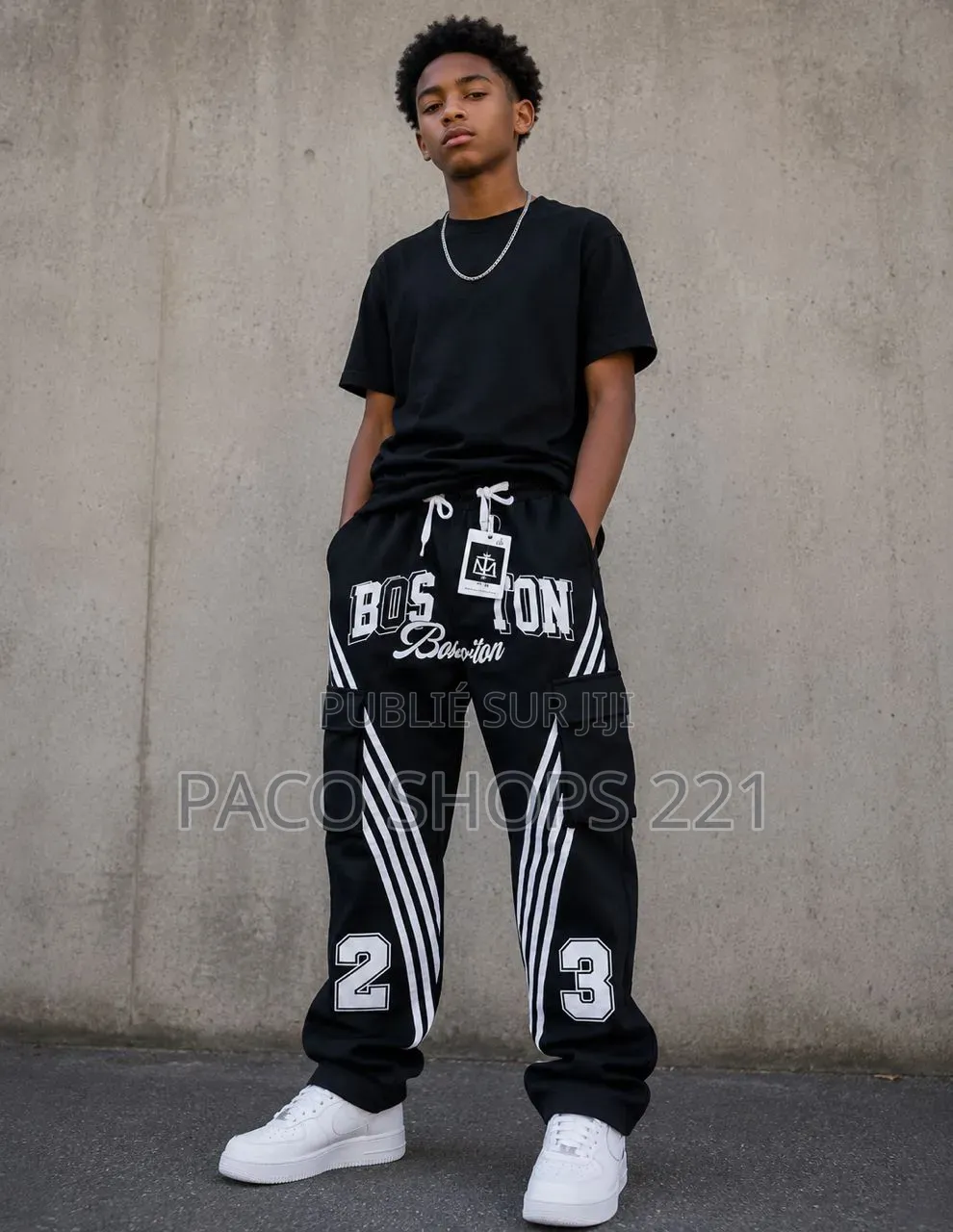 Ensemble T-Shirt & Pantalon Cargo Pour Garçon (8 À 16 Ans) – Neuf