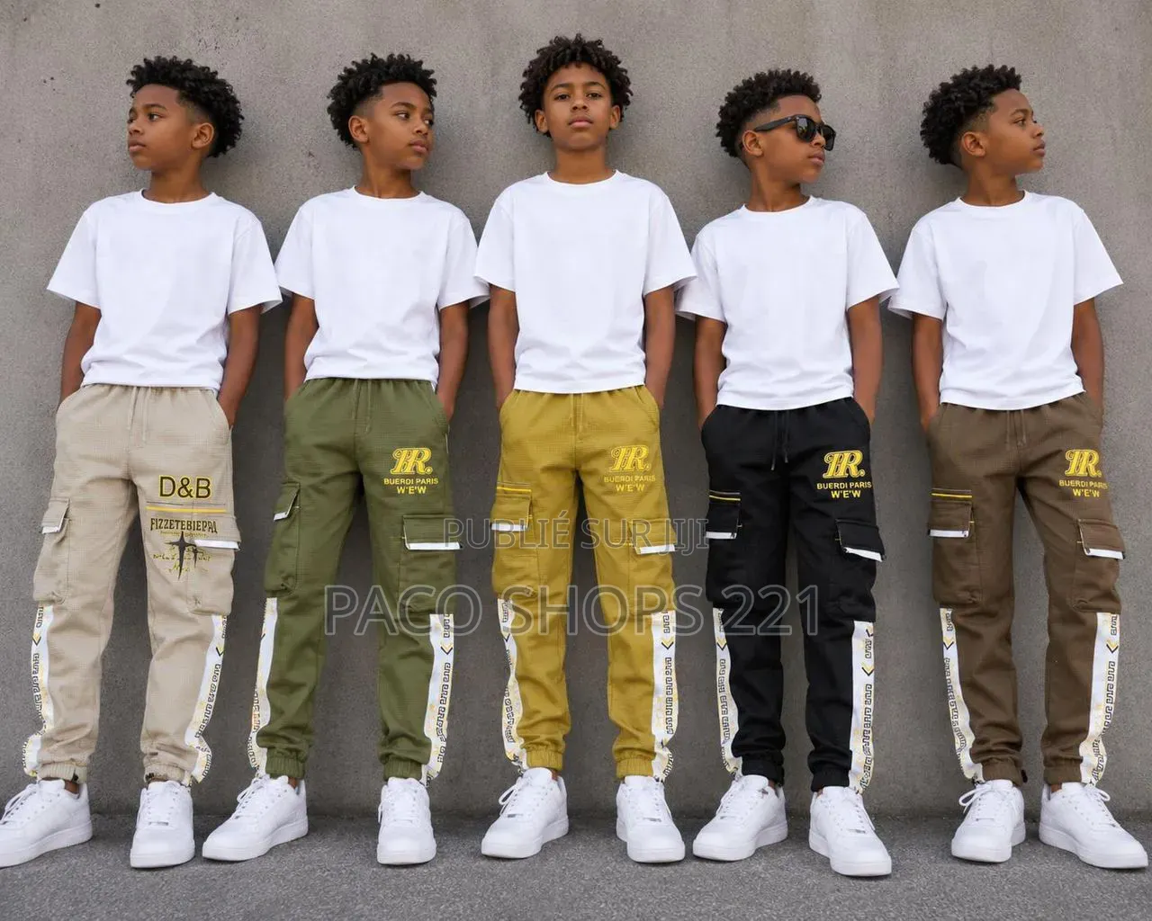 Ensemble T-Shirt & Pantalon Cargo Pour Garçon (8 À 16 Ans) – Neuf