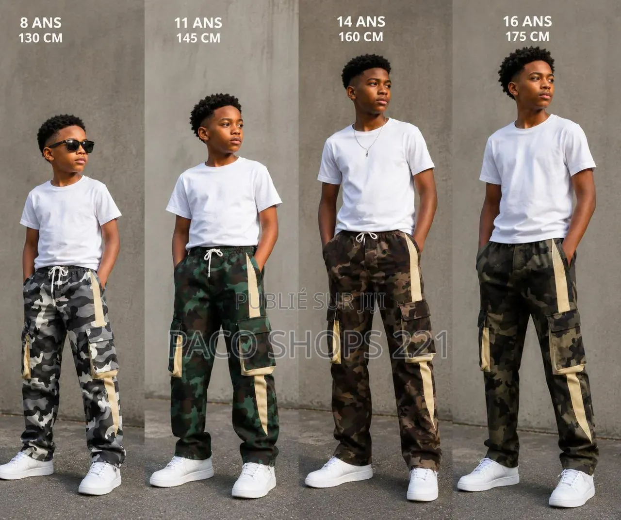Ensemble T-Shirt & Pantalon Cargo Pour Garçon (8 À 16 Ans) – Neuf