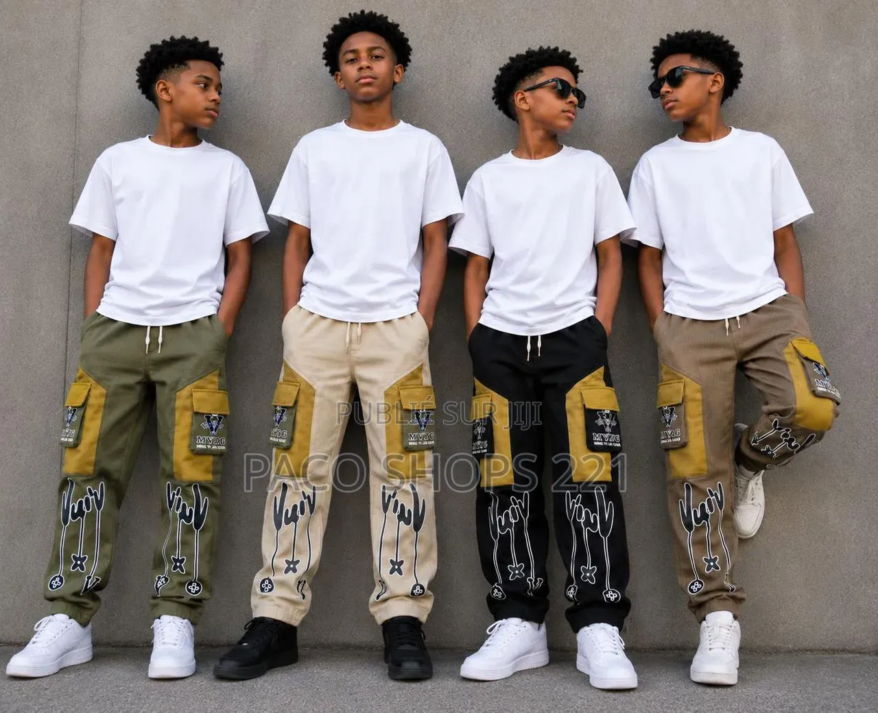 Ensemble T-Shirt & Pantalon Cargo Pour Garçon (8 À 16 Ans) – Neuf