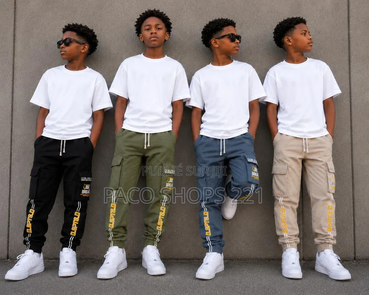 Ensemble T-Shirt & Pantalon Cargo Pour Garçon (8 À 16 Ans) – Neuf