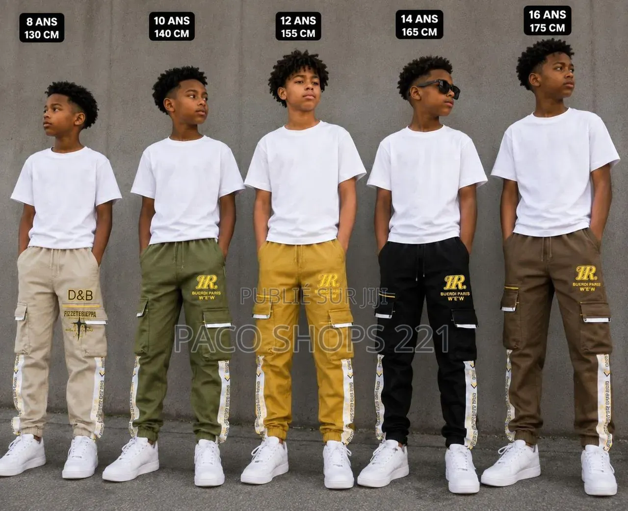 Ensemble T-Shirt & Pantalon Cargo Pour Garçon (8 À 16 Ans) – Neuf