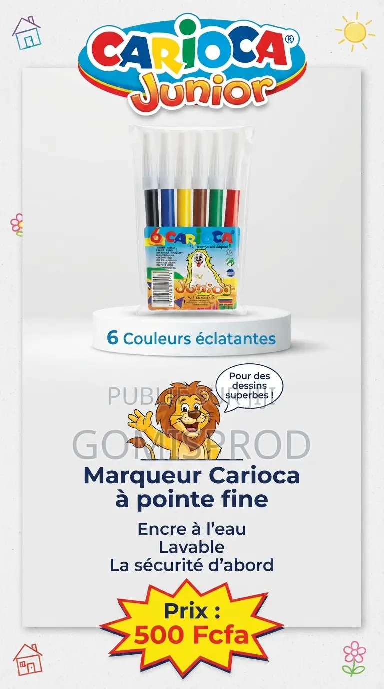 Marqueur Carioca 6 Couleurs