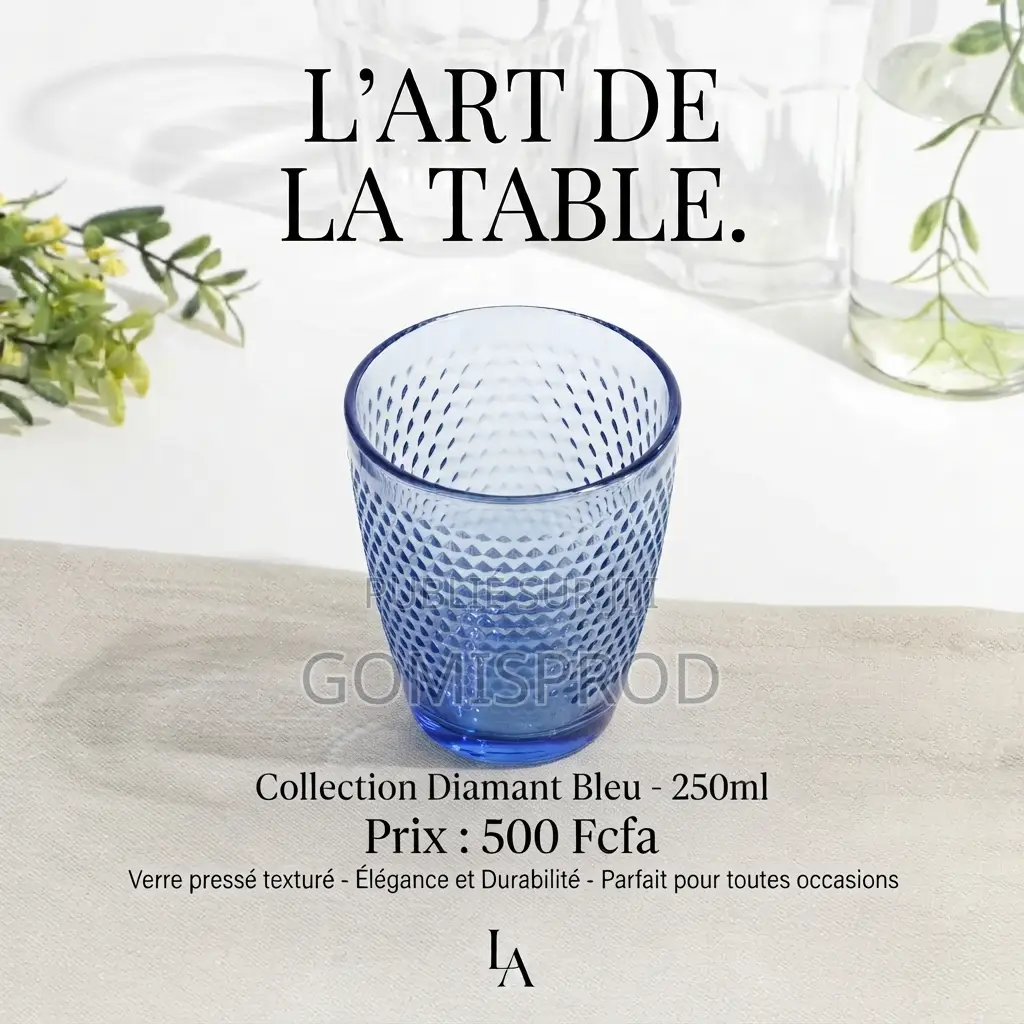 Verre 250 Ml, Luminarc, Concept Idil, Faible Luminosité, Bleu,