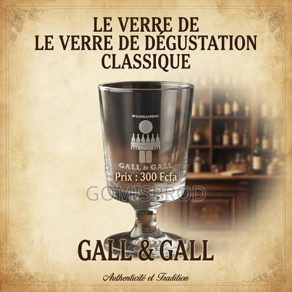 Verre De Dégustation Vintage en Verre Transparent À Pied, Logo