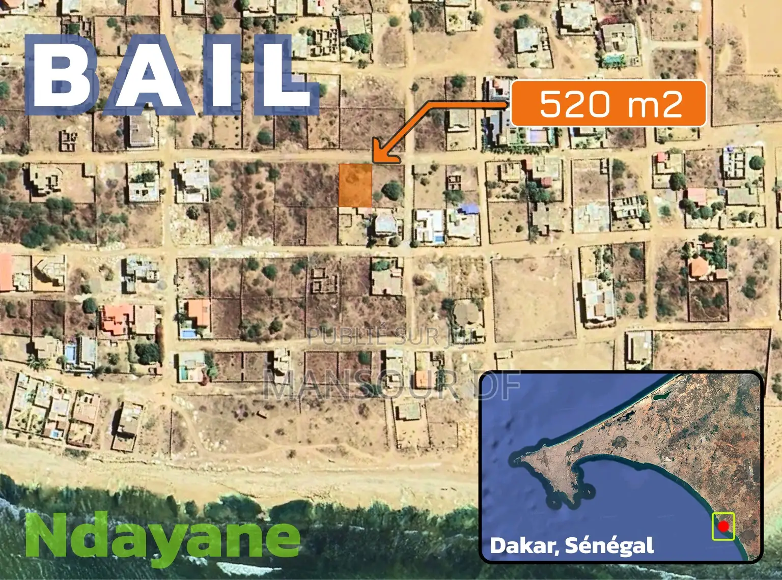 Terrain BAIL De 520 M2 À Ndayane