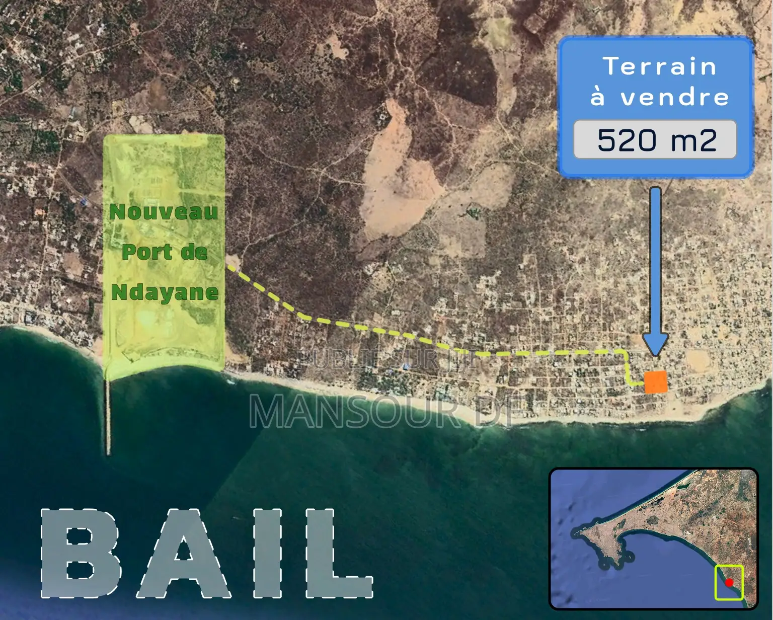 Terrain BAIL De 520 M2 À Ndayane