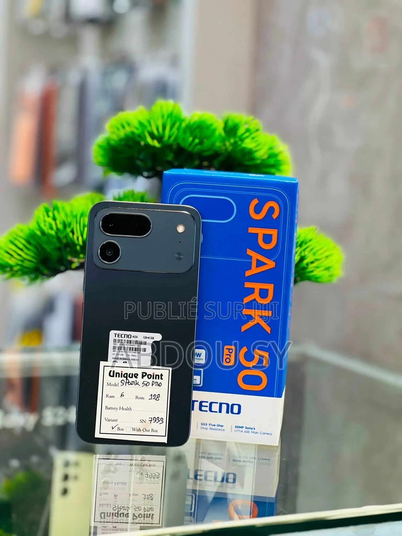 Nouveau Tecno Spark Slim 256 GB Noir