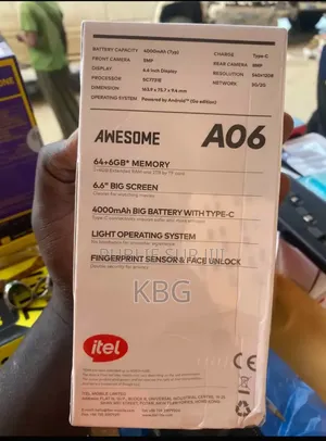 Nouveau Itel A06 64 GB Blanc