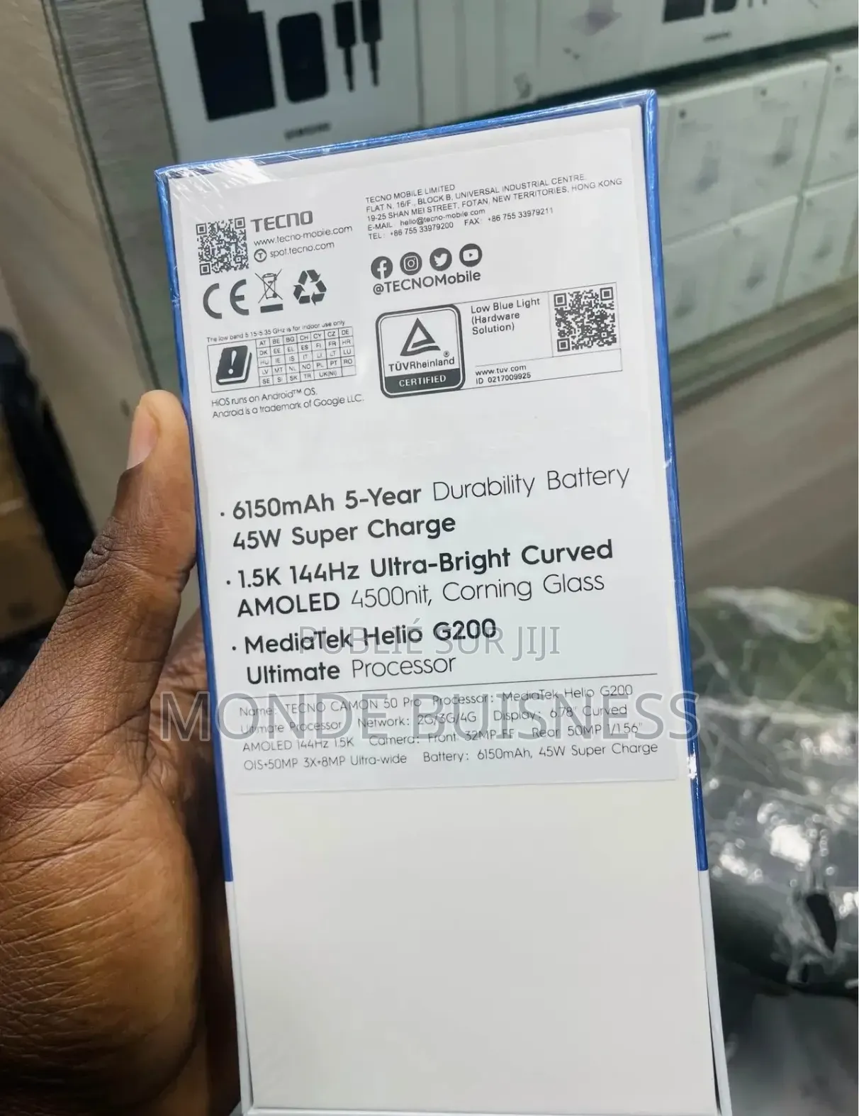 Nouveau Tecno Camon 50 Pro 256 GB Bleu