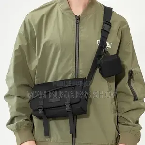 Sacoche Bandoulière Style Streetwear 2-en-1 Avec Mini-Pochette
