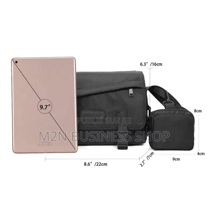 Sacoche Bandoulière Style Streetwear 2-en-1 Avec Mini-Pochette