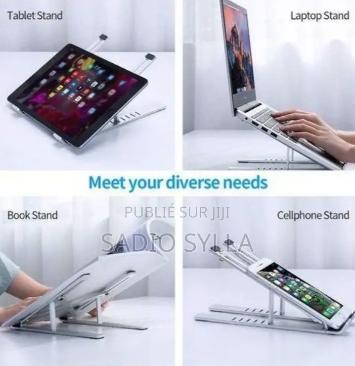 Support Ordinateur Tablette Pliable en Aluminium – 8 000 FC