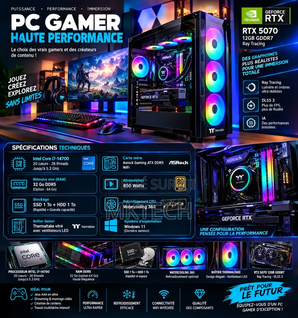 Nouveau Ordinateur de bureau Asus Autre 32GB Intel Core i7 SSD 2T