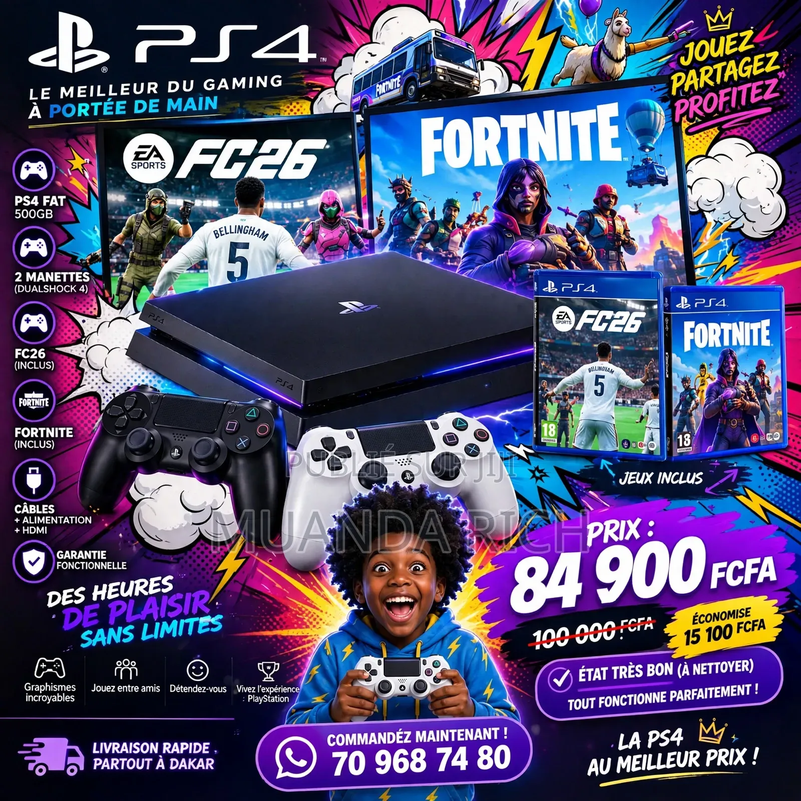 Playstation 4 PS4+FC26 + FORNITE + EFOOTBALL - PLAY Vow