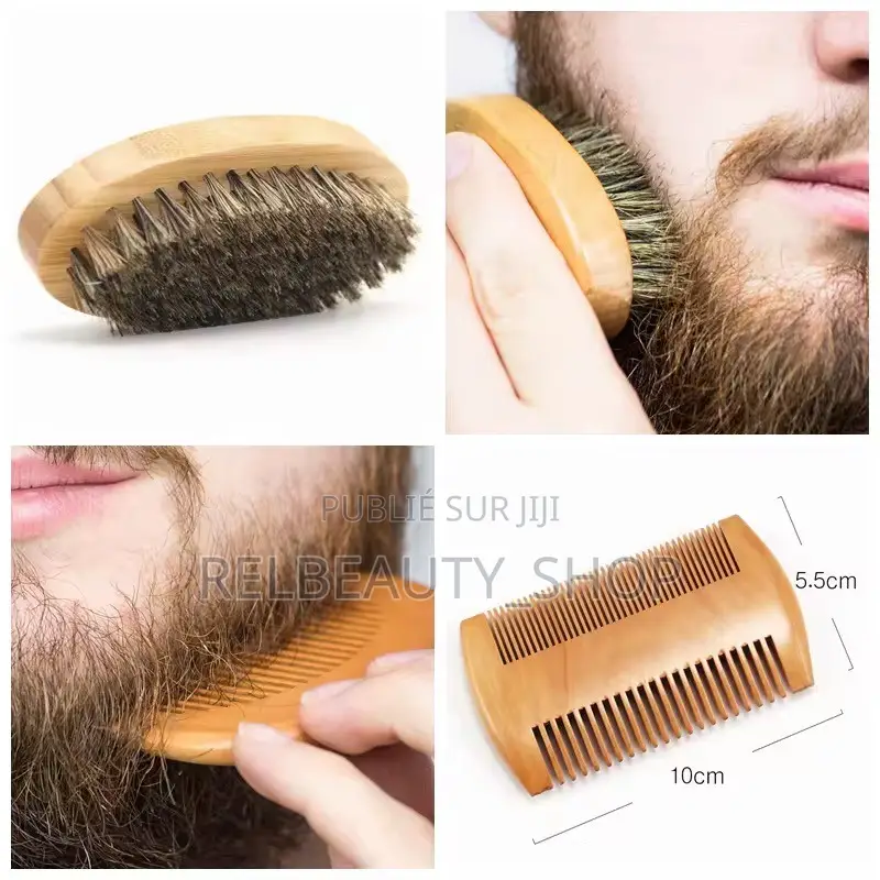 Kit 8 Pièces Pour Croissance Et Soins De Barbe