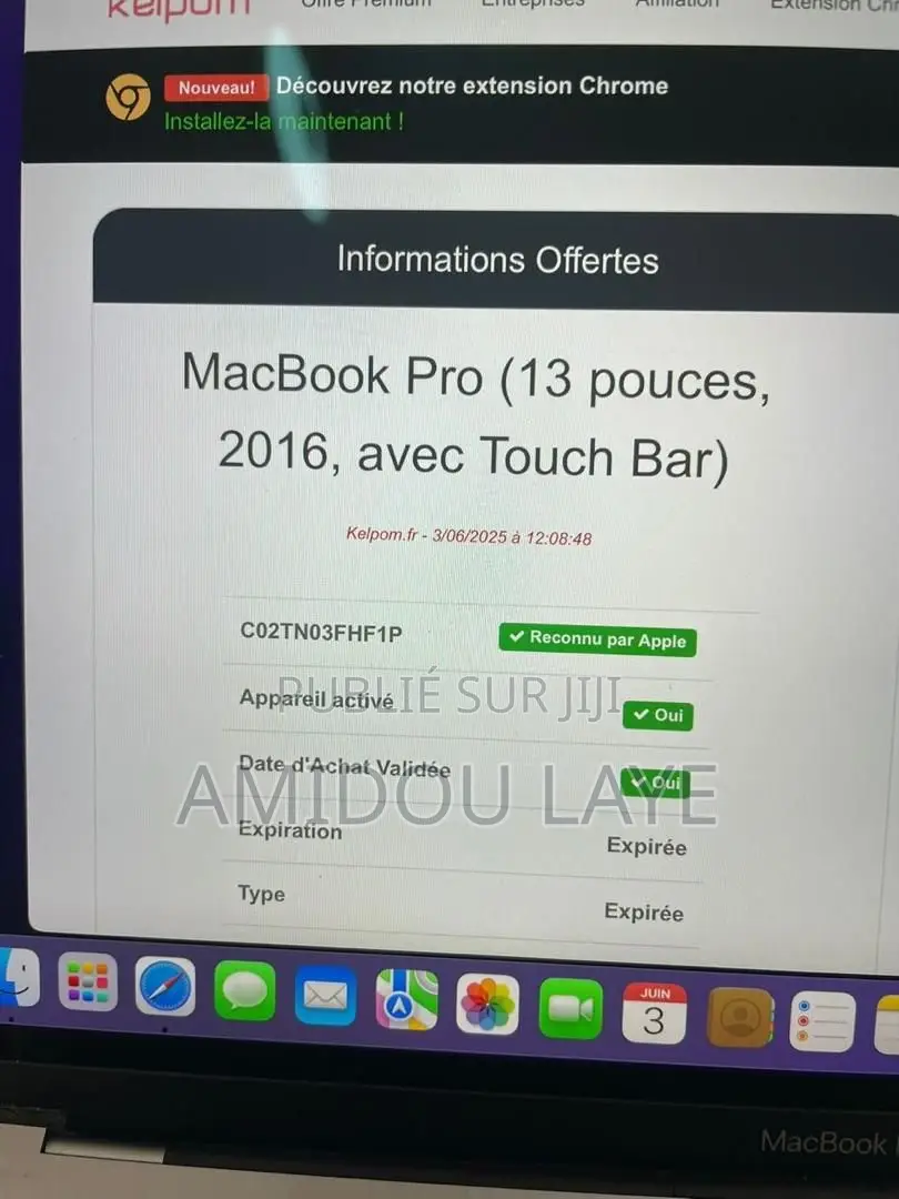 Ordinateur portable Apple MacBook 2016 8GB Intel Core i5 SSD 500GB