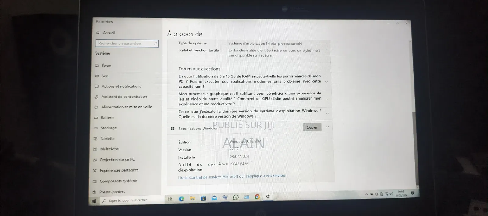 Ordinateur portable HP ProBook 450 G5 8GB Intel Core i7 SSD 1T